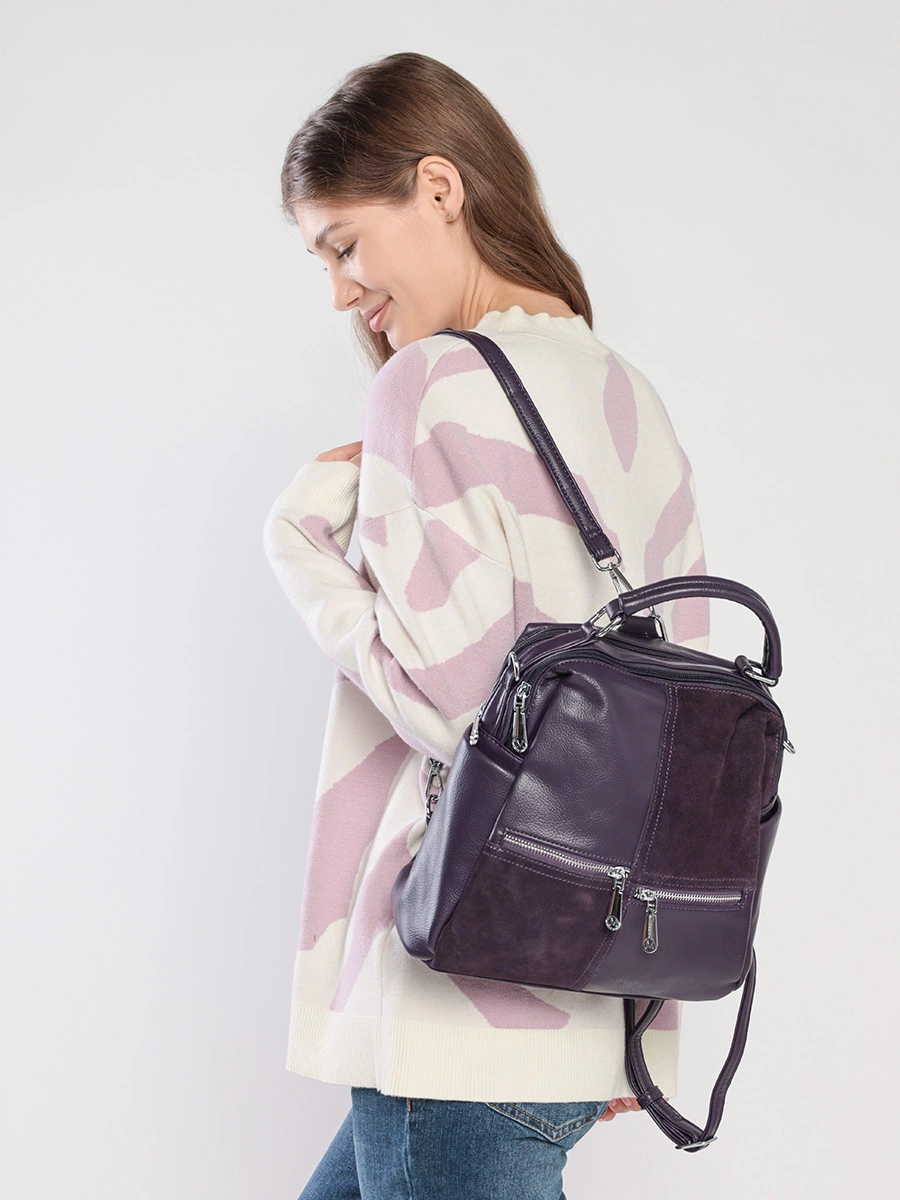 Рюкзак фиолетового цвета с плечевым ремнем